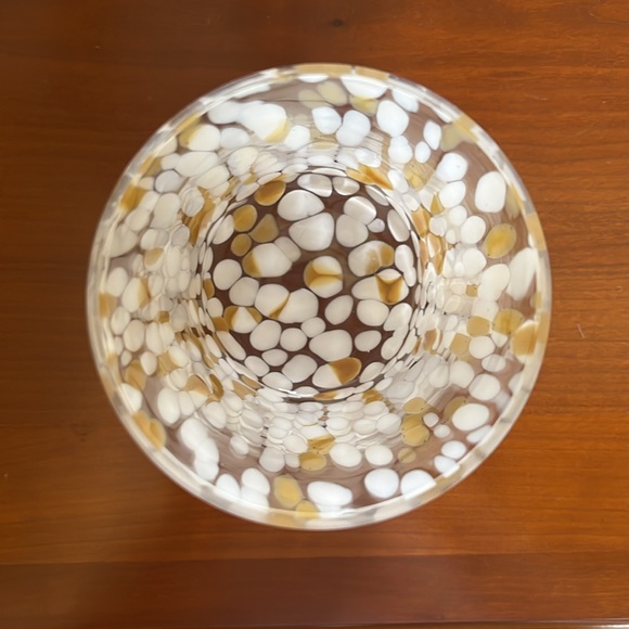 Glass Vase white and gold cylinder - Picture 3 of 3